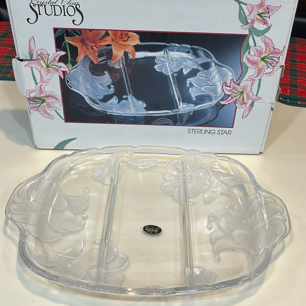 Studios 14in Glass Sectional Tray New in the Box